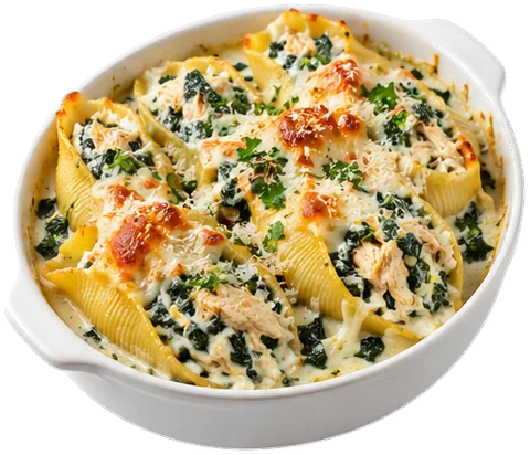 Chicken Spinach Stuffed Shells with its ingredients