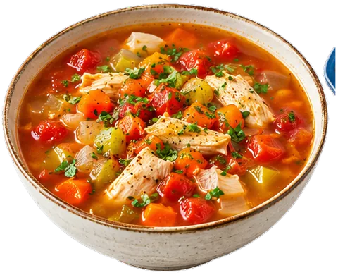 Chicken Vegetable Soup with its ingredients