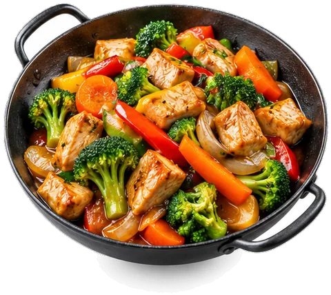 Chicken Vegetable Stir Fry with its ingredients
