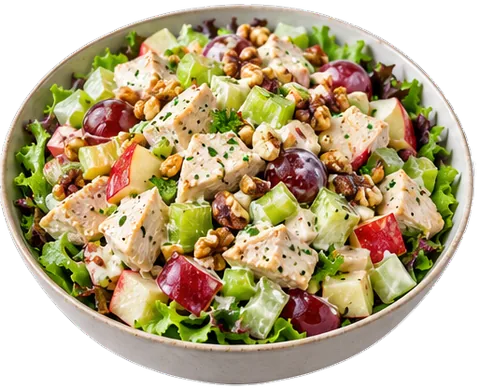 Chicken Waldorf Salad with its ingredients