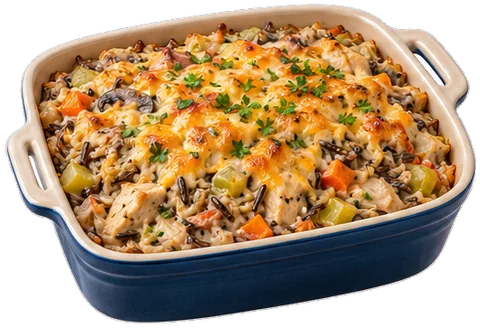Chicken Wild Rice Casserole with its ingredients