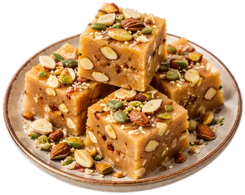 Chickpea Flour Fudge with its ingredients