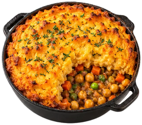 Chickpea Sweet Potato Shepherd's Pie with its ingredients