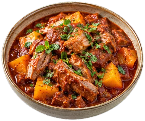 Chile Colorado Pork with its ingredients