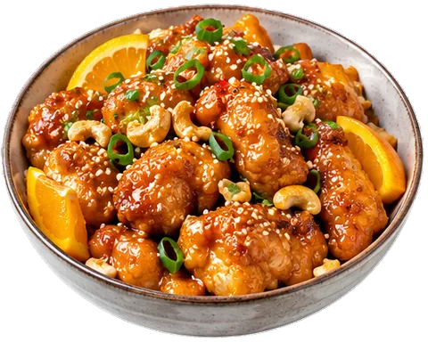 Chinese Orange Chicken with its ingredients