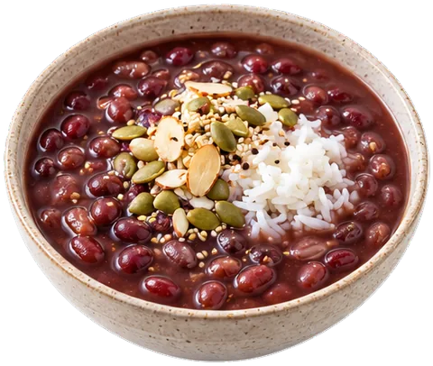 Chinese Red Bean Soup with its ingredients