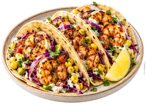 Chipotle Shrimp Tacos with its ingredients