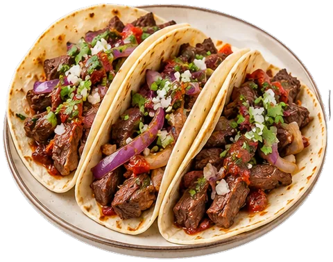 Chipotle Steak Soft Tacos with its ingredients