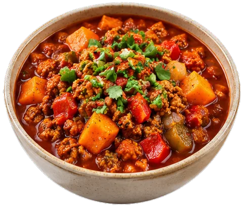 Chipotle Turkey Sweet Potato Chili with its ingredients
