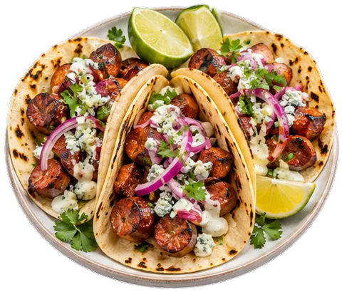 Chorizo Corn Tacos with its ingredients