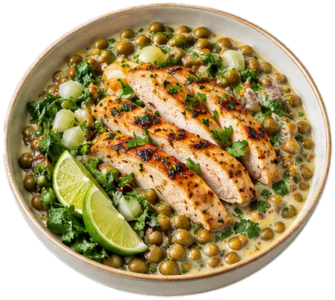 Cilantro Lime Chicken Lentils with its ingredients