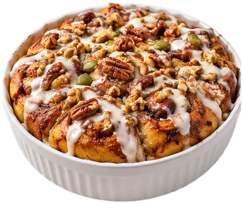Cinnamon Roll Bake with its ingredients