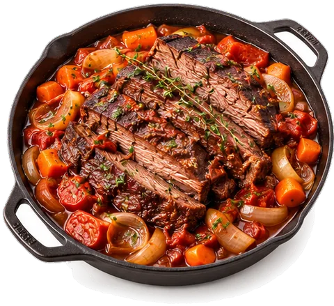 Classic Brisket with Onions with its ingredients