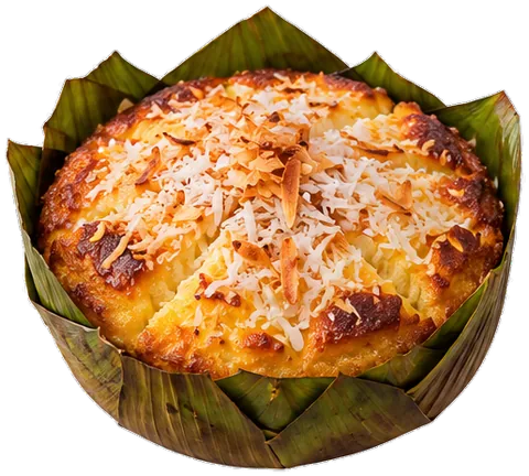 Coconut Bibingka with its ingredients