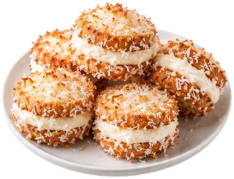 Coconut Cookie Sandwiches with its ingredients