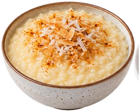 Coconut Rice Custard with its ingredients