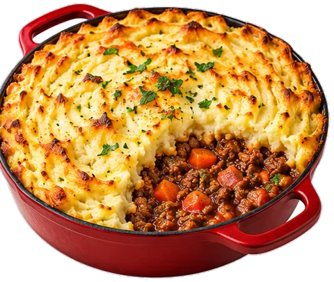 Cottage Pie with its ingredients