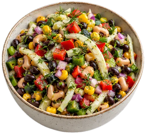 Cowboy Caviar with fennel with its ingredients