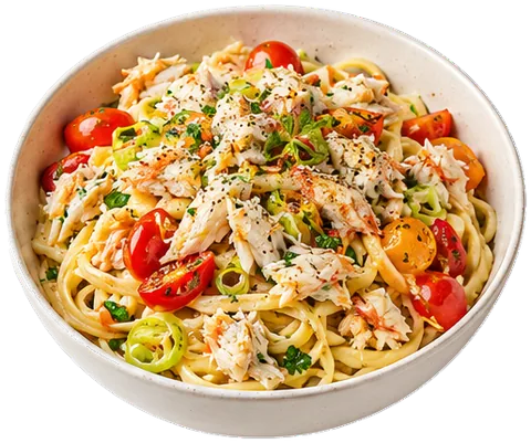 Crab Pasta with its ingredients