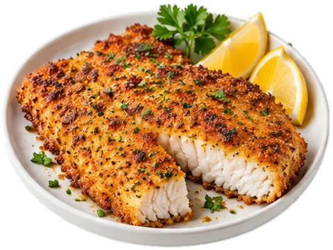 Cracker Breaded Pan Fish with its ingredients