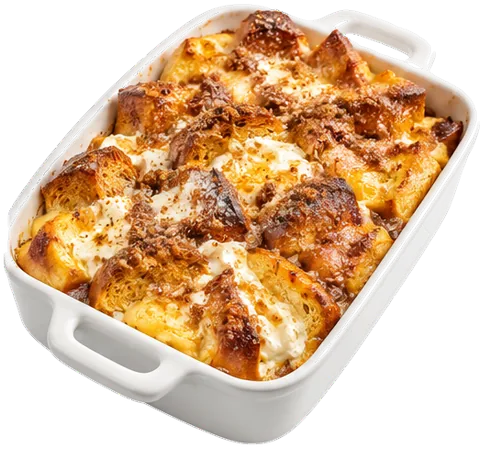 Cream Cheese French Toast Casserole with its ingredients
