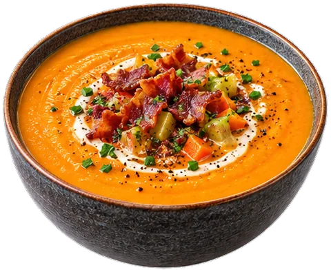 Creamy Carrot Soup with its ingredients