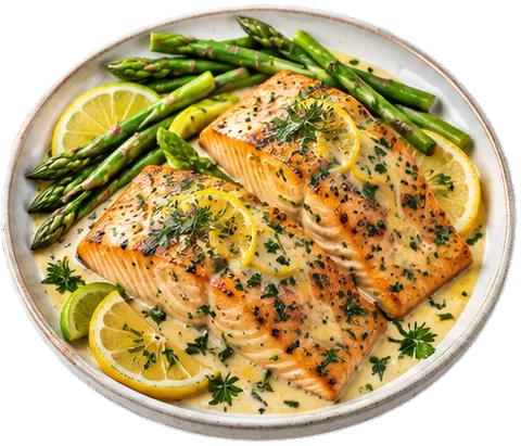 Creamy Dijon Salmon with its ingredients