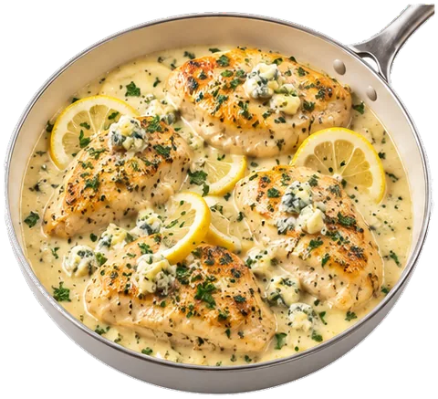Creamy Lemon Romano Chicken with its ingredients