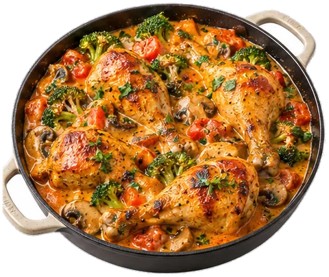 Creamy Tomato Chicken Drumsticks with its ingredients