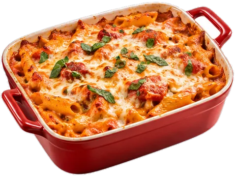 Creamy Tomato Pasta Bake with its ingredients