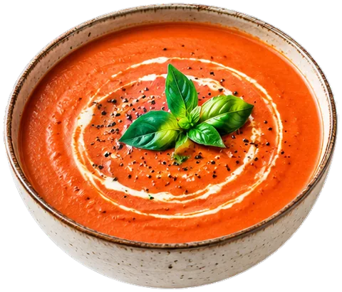 Creamy Tomato Soup (4 servings) with its ingredients
