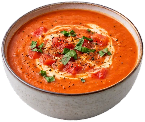 Creamy Tomato Soup with canned tomatoes with its ingredients