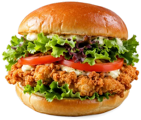 Crispy Chicken Sandwiches with its ingredients