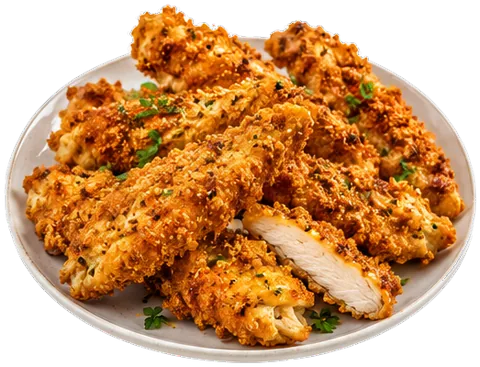 Crispy Chicken Strips with its ingredients