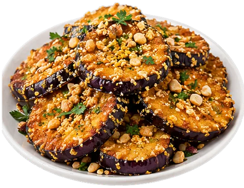 Crispy Eggplant with its ingredients