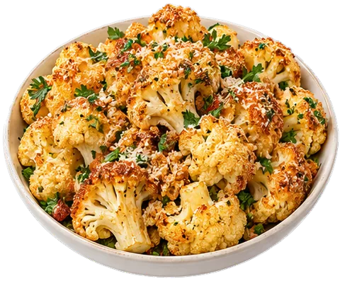 Crispy Parmesan Cauliflower with its ingredients
