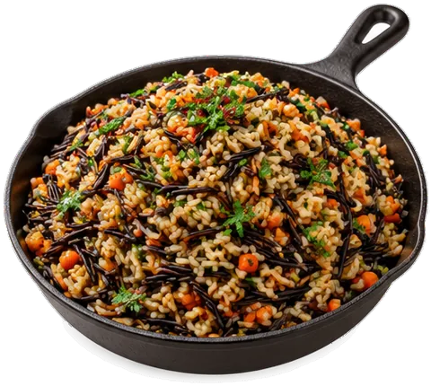 Crispy Seasoned Rice with its ingredients