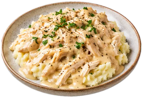 Crockpot Chicken and Gravy with its ingredients