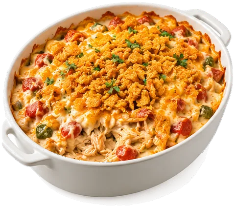 Crunchy Chicken Casserole with its ingredients