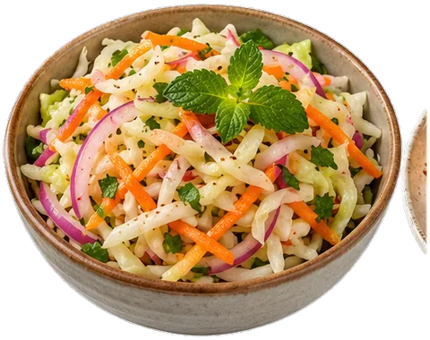 Curtido Cabbage Slaw with its ingredients
