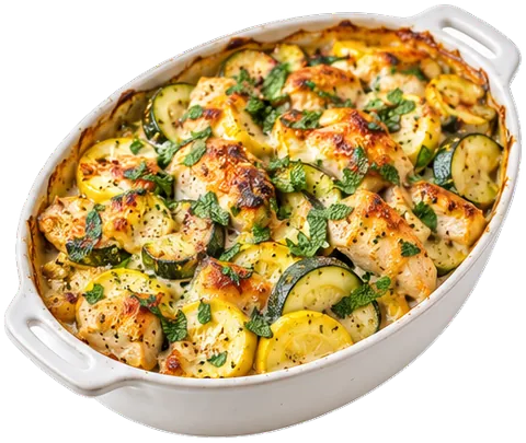 Dairy-Free Chicken Zucchini Casserole with its ingredients