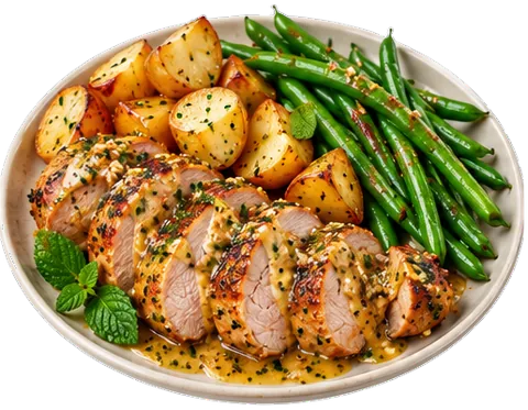 Dijon Garlic Pork Tenderloin with its ingredients