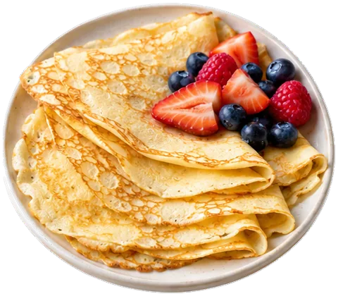 Easy Crepes with its ingredients