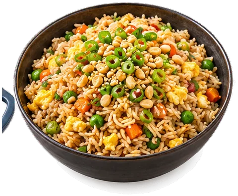 Egg Fried Rice with its ingredients