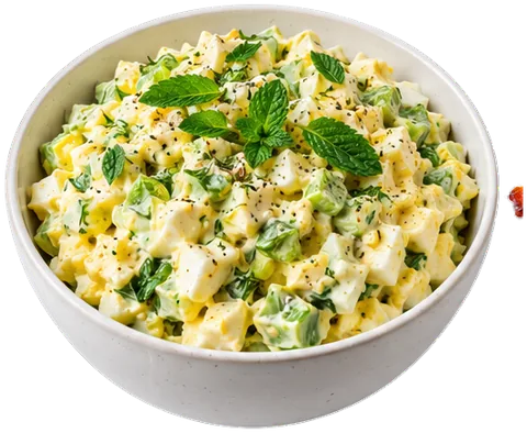 Egg Salad with its ingredients
