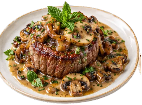Filet Mignon Mushroom Sauce with its ingredients