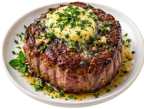 Filet Mignon with Herb Butter with its ingredients