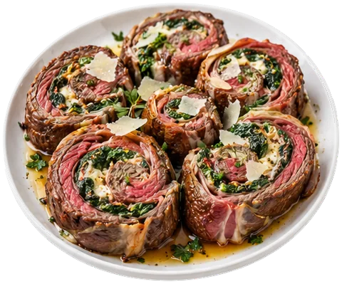 Flank Steak Pinwheels with its ingredients