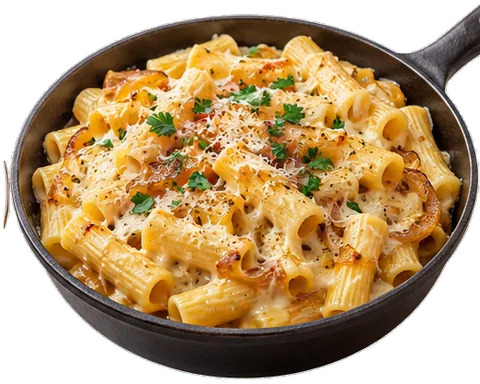 Fried Pasta with its ingredients