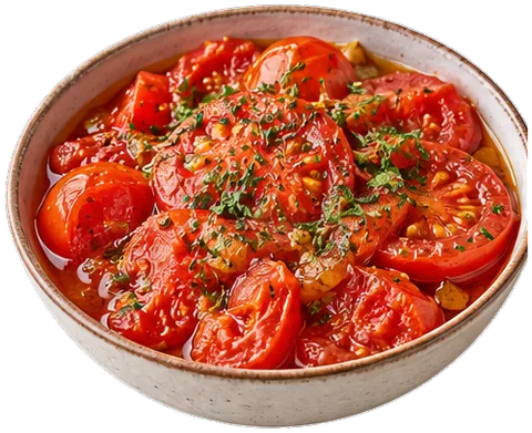 Fried Tomatoes with its ingredients